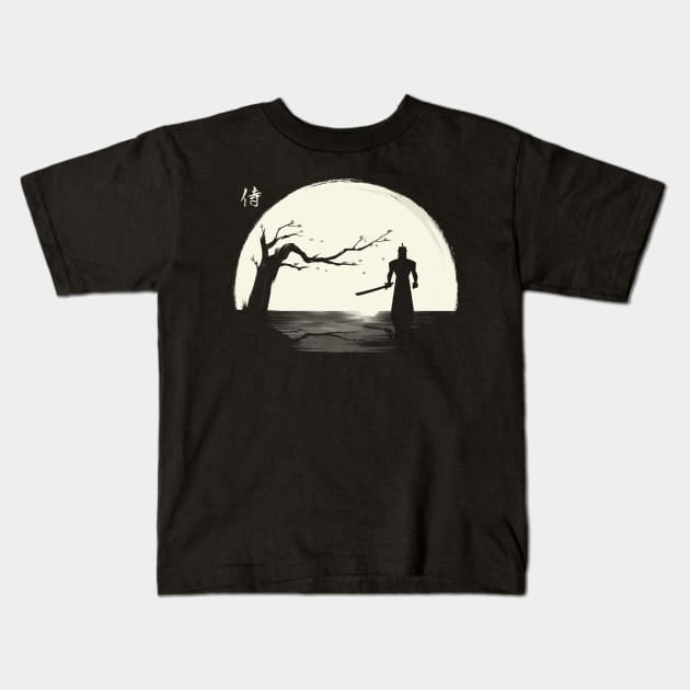 The shadow of the samurai Kids T-Shirt by ddjvigo
